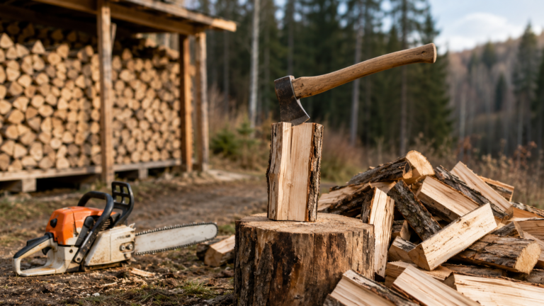 Brennholz sägen & spalten: Anleitung für Kaminholz